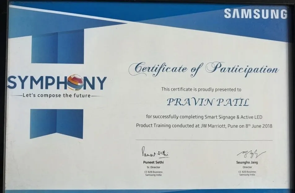 Samsung Training Certificate